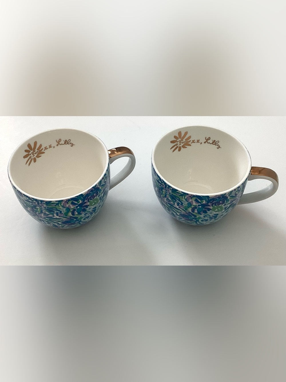 Lilly Pulitzer Ceramic Coffee Mugs (Set of 2) – "High Maintenance -Lion Around”